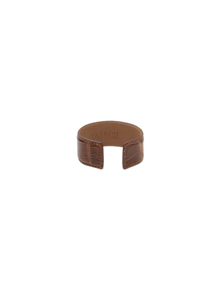 Tardini Unisex Adults American Alligator Round Rigid Bracelet Light Brown Size O