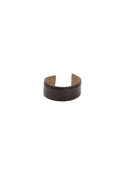 Tardini Unisex Adults American Alligator Round Rigid Bracelet Brown Size OS