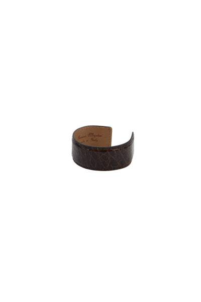 Tardini Unisex Adults American Alligator Round Rigid Bracelet Brown Size OS
