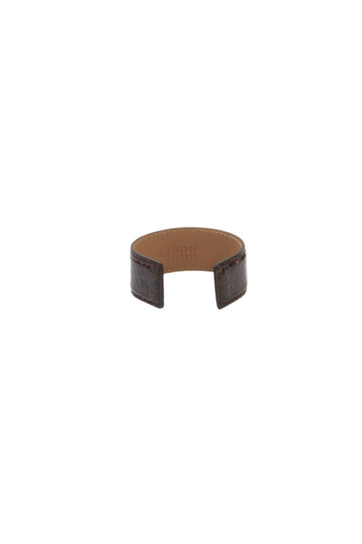 Tardini Unisex Adults American Alligator Round Rigid Bracelet Brown Size OS