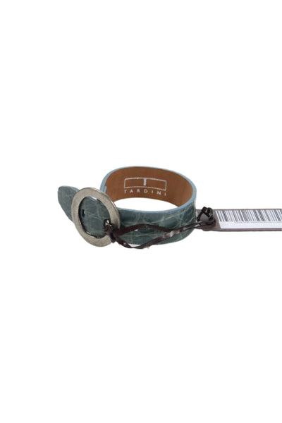 Tardini  Unisex Adults American Alligator Buckle Bracelet Light Blue Size OS