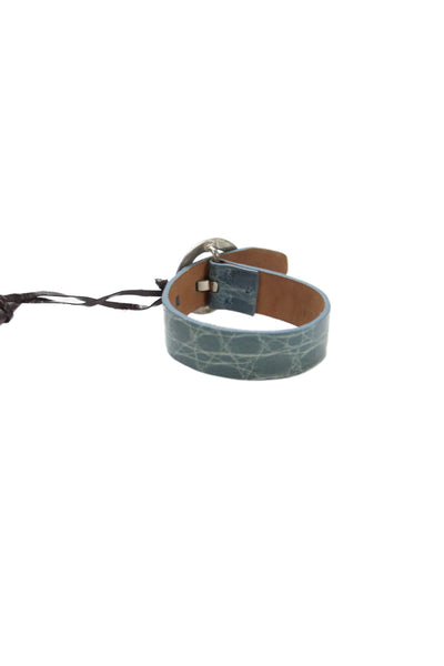 Tardini  Unisex Adults American Alligator Buckle Bracelet Light Blue Size OS