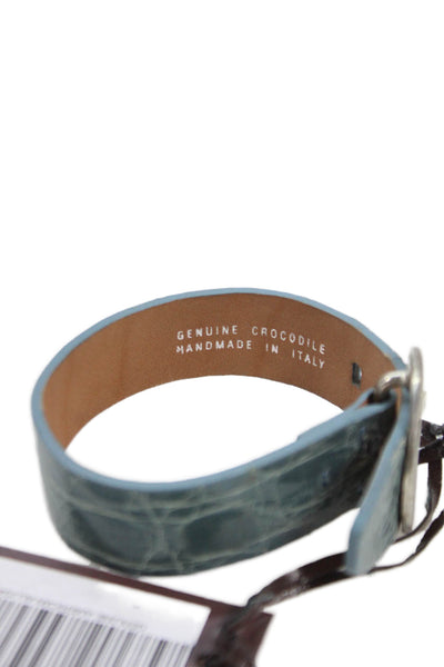 Tardini  Unisex Adults American Alligator Buckle Bracelet Light Blue Size OS