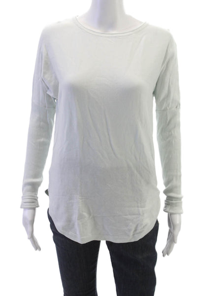 Lululemon Womens Basic T-Shirt Green Cotton Long Sleeve Round Neck Size 4