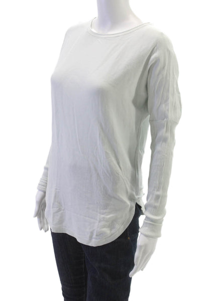Lululemon Womens Basic T-Shirt Green Cotton Long Sleeve Round Neck Size 4