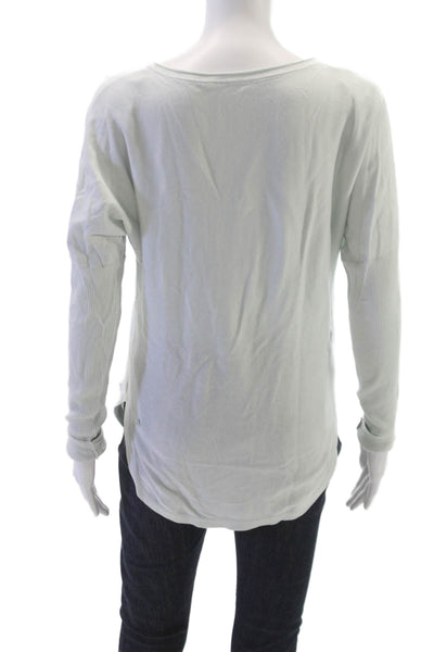 Lululemon Womens Basic T-Shirt Green Cotton Long Sleeve Round Neck Size 4