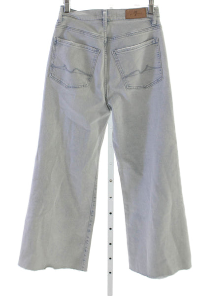 7 For All Mankind Womens Wide Leg Jeans Blue High Rise Cotton Size 26