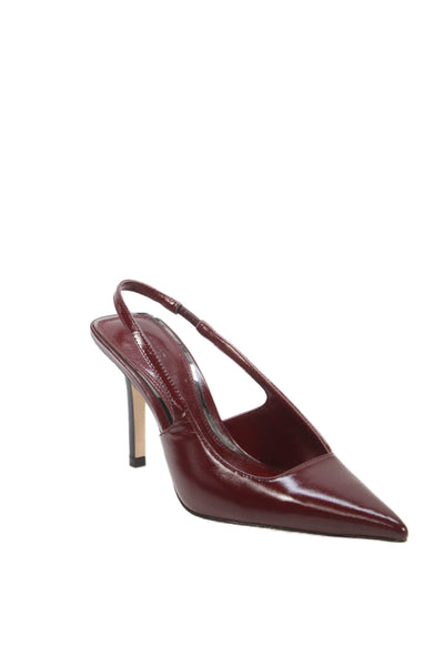 Paige Womens Leather Pointed Toe Sienne Slingbacks Shoes Cranberry Size 6