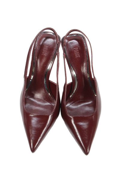 Paige Womens Leather Pointed Toe Sienne Slingbacks Shoes Cranberry Size 6