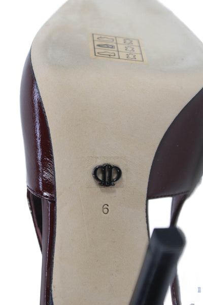 Paige Womens Leather Pointed Toe Sienne Slingbacks Shoes Cranberry Size 6