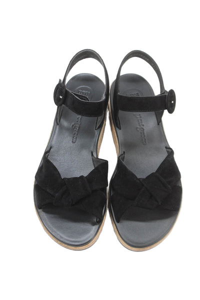Paul Green Womens Suede Knotted Detail Sandals Shoes Black Size 9
