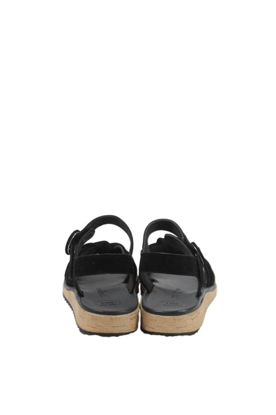 Paul Green Womens Suede Knotted Detail Sandals Shoes Black Size 9