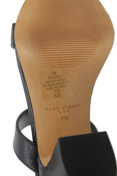 Marc Fisher Womens Leather Ltd Jessey Block Heels Shoes Black Size 7M