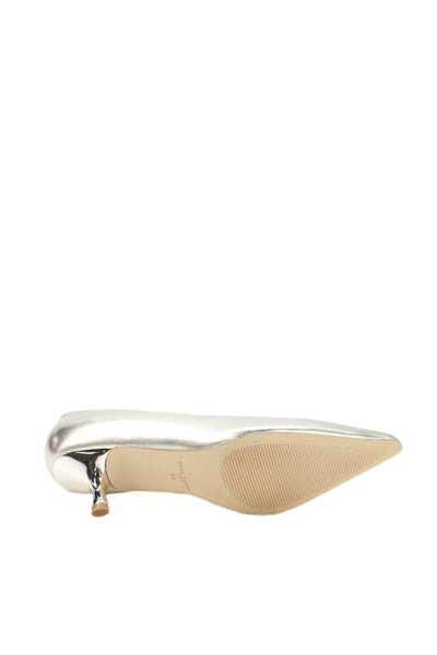 Marc Fisher Womens Leather Ltd Pointed Toe Kitten Heels Pumps Shoes Gold Size 6M