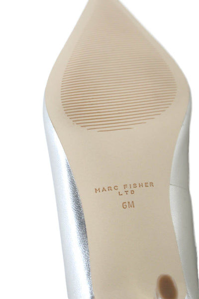 Marc Fisher Womens Leather Ltd Pointed Toe Kitten Heels Pumps Shoes Gold Size 6M
