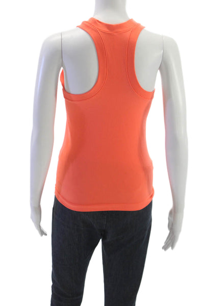 Athleta Women Basic High Neck Sleeveless Tank Orange Polyester Size S
