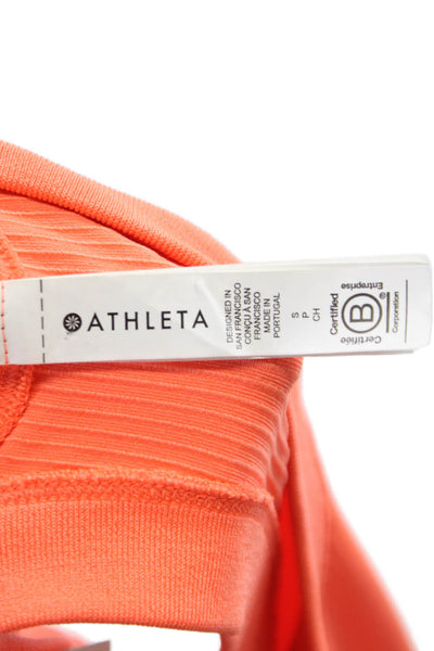 Athleta Women Basic High Neck Sleeveless Tank Orange Polyester Size S