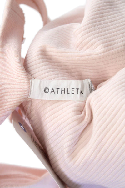 Athleta Women Pink Sleeveless High Neck Nylon Basic Tank Size S