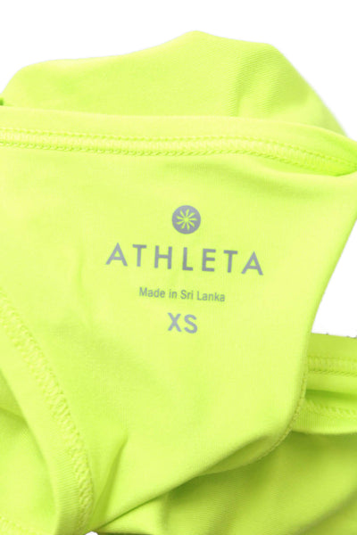 Athleta Womens Basic Green Scoop Neck Sleeveless Tank Polyester Size XS