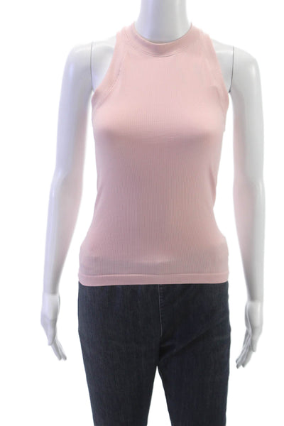 Athleta Womens Sleeveless Basic Tank Pink High Neck Polyester Size XS
