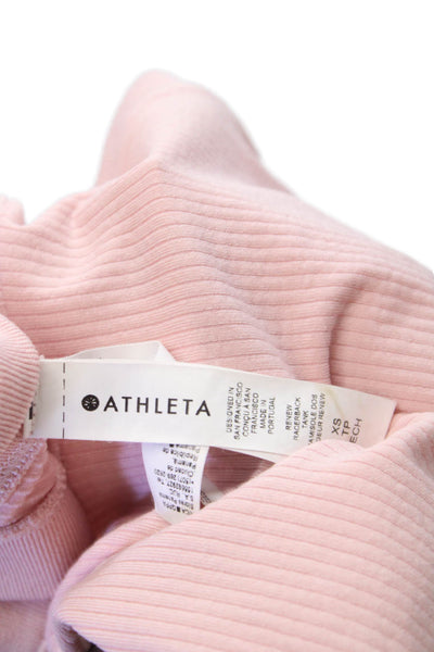 Athleta Womens Sleeveless Basic Tank Pink High Neck Polyester Size XS