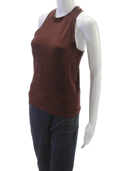 Athleta Women High Neck Basic Tank Brown Nylon Size S