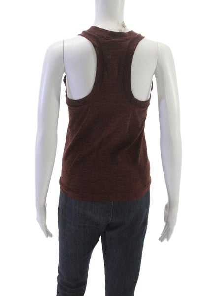Athleta Women High Neck Basic Tank Brown Nylon Size S