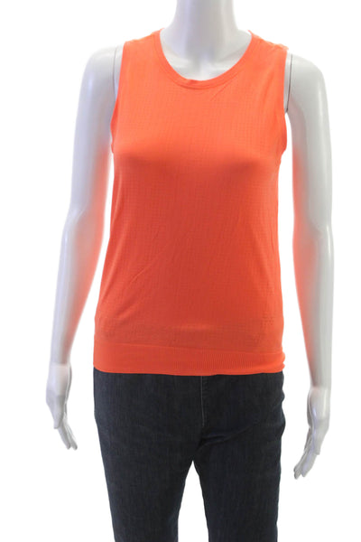 Athleta Womens Orange Basic Tank Crew Neck Nylon Size XS