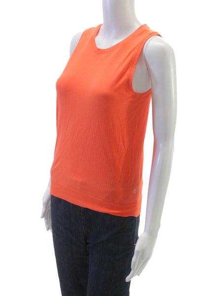 Athleta Womens Orange Basic Tank Crew Neck Nylon Size XS