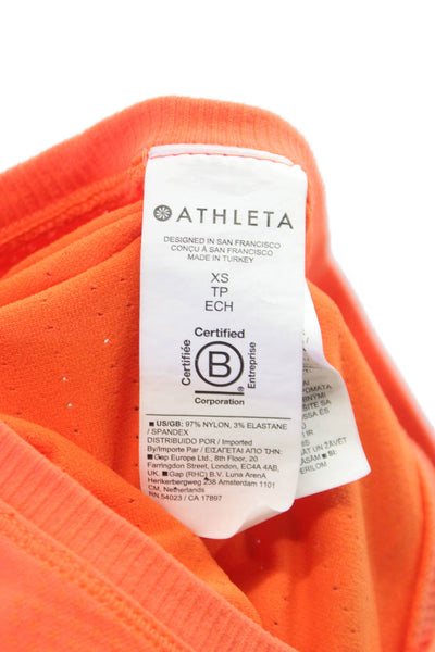 Athleta Womens Orange Basic Tank Crew Neck Nylon Size XS