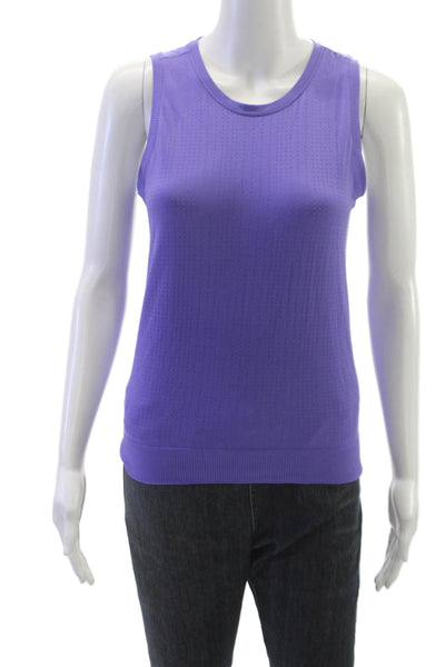 Athleta Womens Purple Basic Tank Nylon Spandex Crew Neck Pullover Size XS