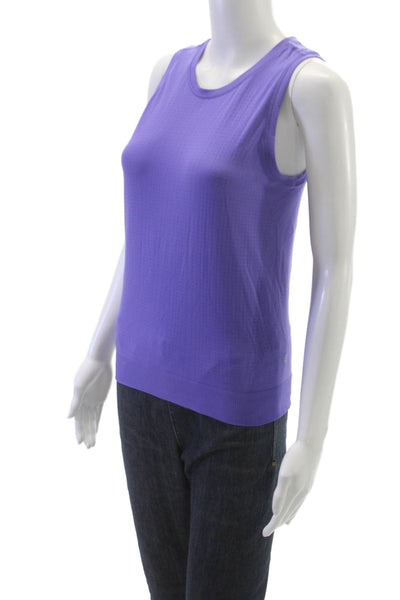 Athleta Womens Purple Basic Tank Nylon Spandex Crew Neck Pullover Size XS