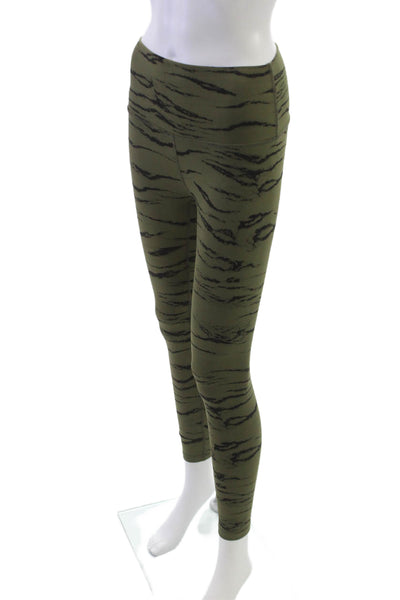 Beyond Yoga Women Ankle Leggings Green Animal Print Polyester Size XS