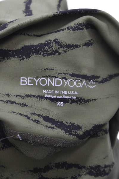 Beyond Yoga Women Ankle Leggings Green Animal Print Polyester Size XS
