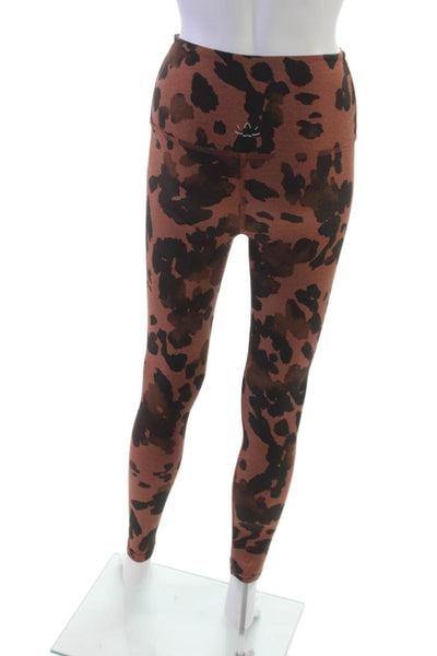 Beyond Yoga Womens Animal Print Brown Ankle Leggings Polyester Size XS
