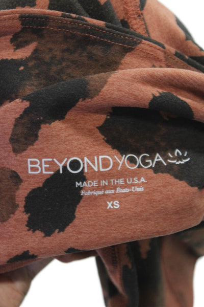 Beyond Yoga Womens Animal Print Brown Ankle Leggings Polyester Size XS