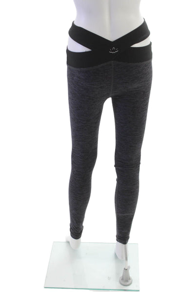 Beyond Yoga Women Ankle Leggings Gray Flecked Polyester Pull On Size S