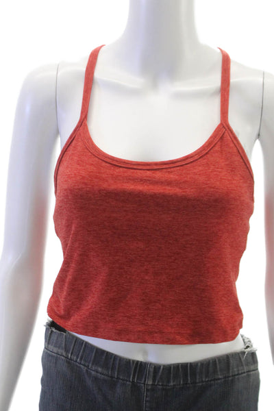 Beyond Yoga Womens Cropped Tank Red Scoop Neck Polyester Size M