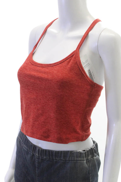 Beyond Yoga Womens Cropped Tank Red Scoop Neck Polyester Size M