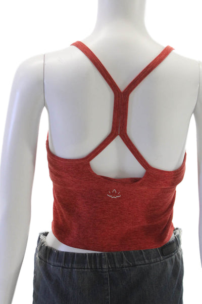 Beyond Yoga Womens Cropped Tank Red Scoop Neck Polyester Size M