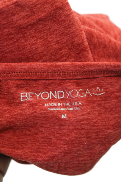 Beyond Yoga Womens Cropped Tank Red Scoop Neck Polyester Size M