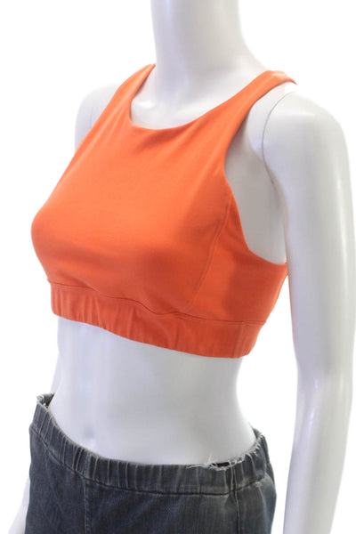 Beyond Yoga Womens Scoop Neck Stretch Knit Sports Orange Size Medium