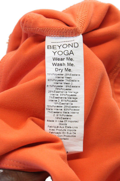 Beyond Yoga Womens Scoop Neck Stretch Knit Sports Orange Size Medium