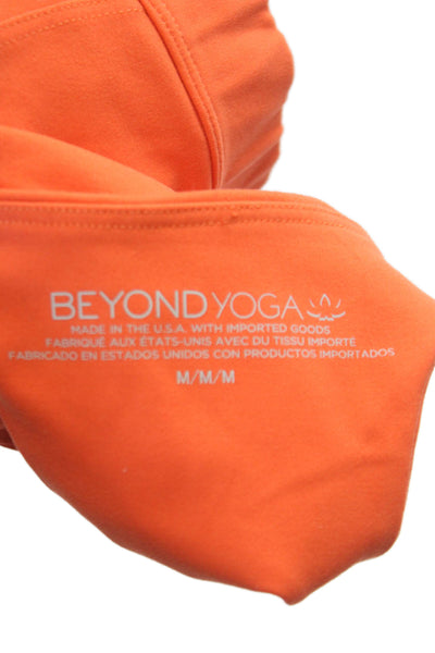 Beyond Yoga Womens Scoop Neck Stretch Knit Sports Orange Size Medium