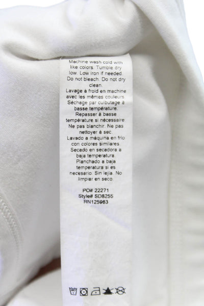 Beyond Yoga Womens Stretch Knit Scoop Neck Sports Bra White Size Small