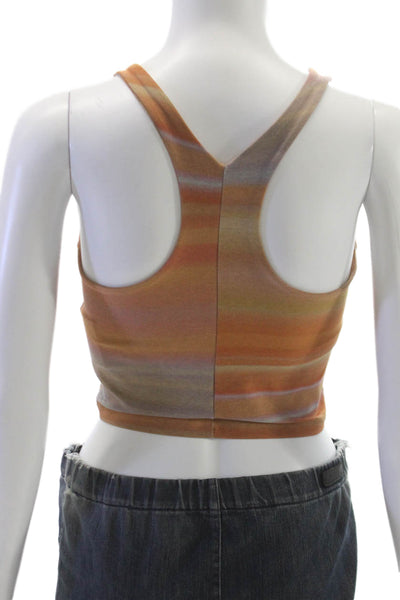 Beyond Yoga Womens Cropped Striped Tank Multicolor Round Neck Sleeveless Size S