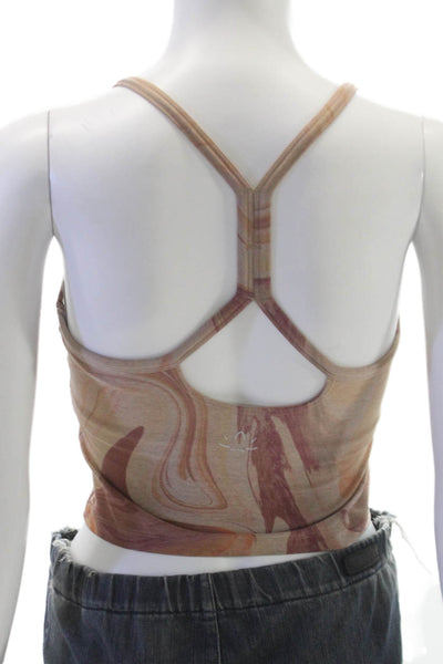 Beyond Yoga Womens Cropped Tank Multicolor Batik Scoop Neck Polyester Size S