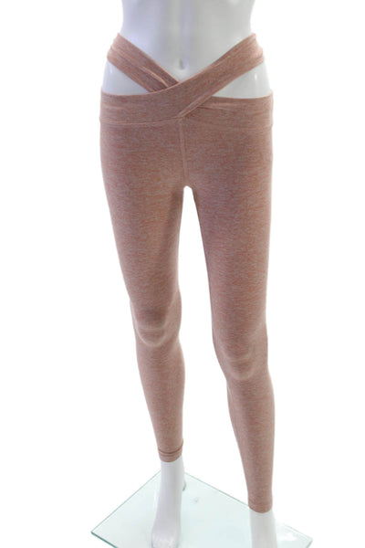 Beyond Yoga Womens Ankle Leggings Orange Flecked Polyester Size XS