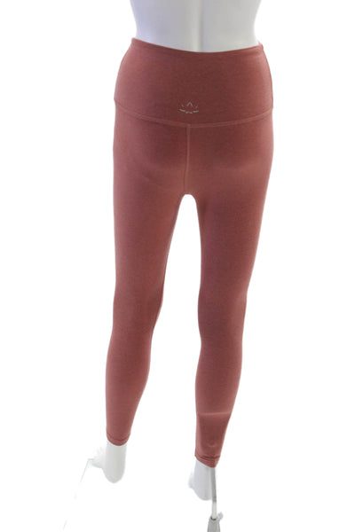 Beyond Yoga Womens Ankle Leggings Red Polyester Solid Size XS