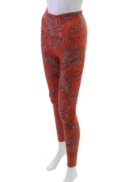 Beyond Yoga Women Ankle Leggings Paisley Orange Polyester Size XS